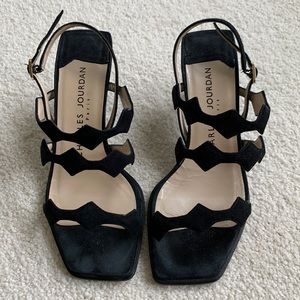 Charles Jourdan Paris black strappy heels